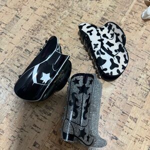 Cowboy Boot and Hat Hair Claw Clips- Stagecoach